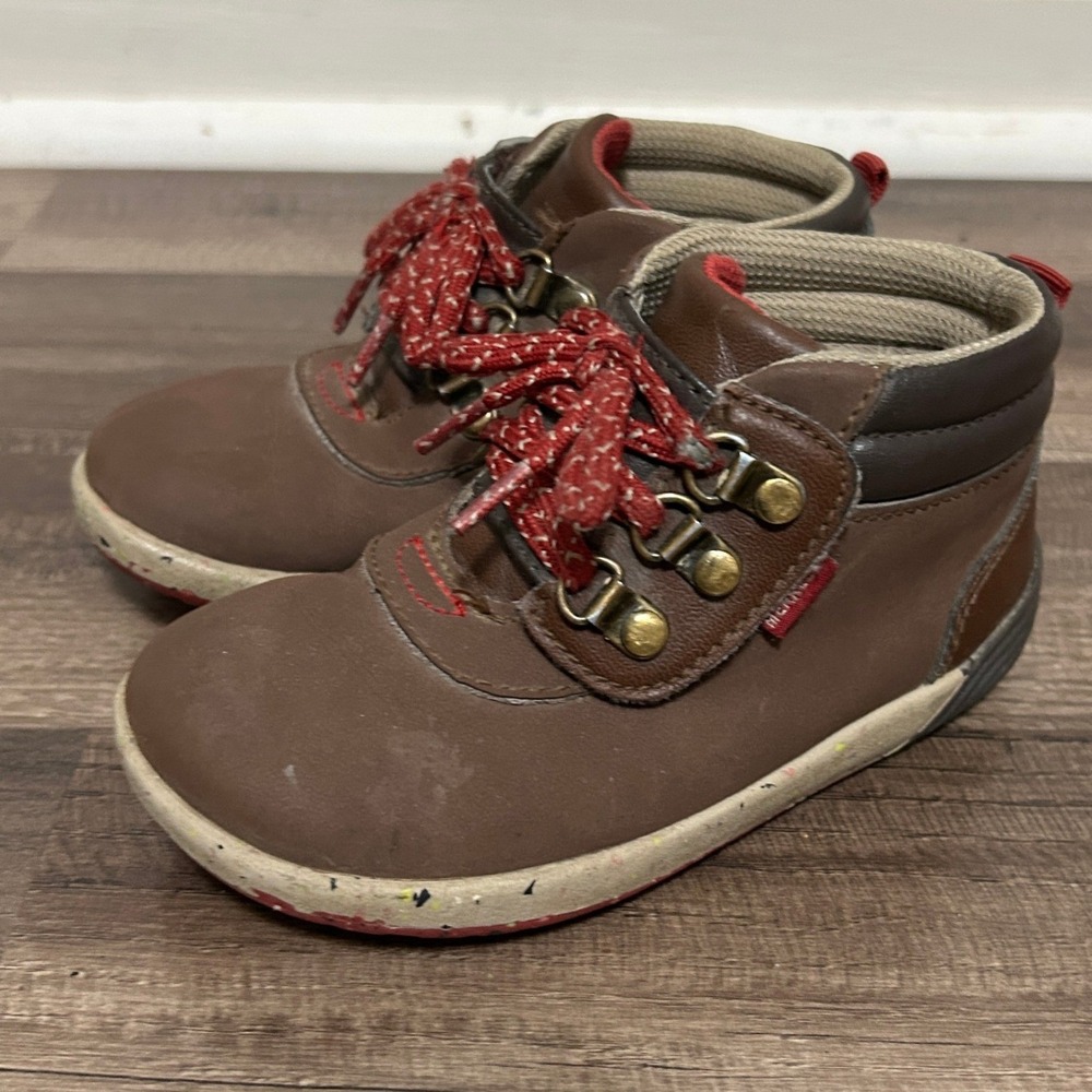 Merrell Bare Steps 2.0 Ridge Boots Kids 8M Brown Leather Hiking Boots ML263203